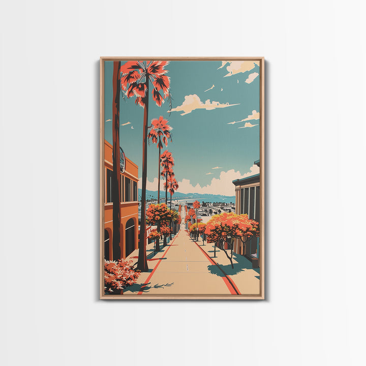 Torrance Travel Poster, Framed Canvas Print, City Travel Poster, Vintage City Poster, Vintage Travel, Retro Wall Art, Vintage Poster