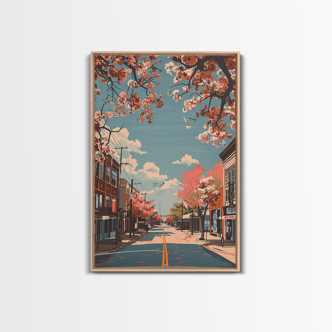 Tyler Travel Poster, Framed Canvas Print, City Travel Poster, Travel Wall Decor, City Illustration, Modern Wall Decor, City Wall Art