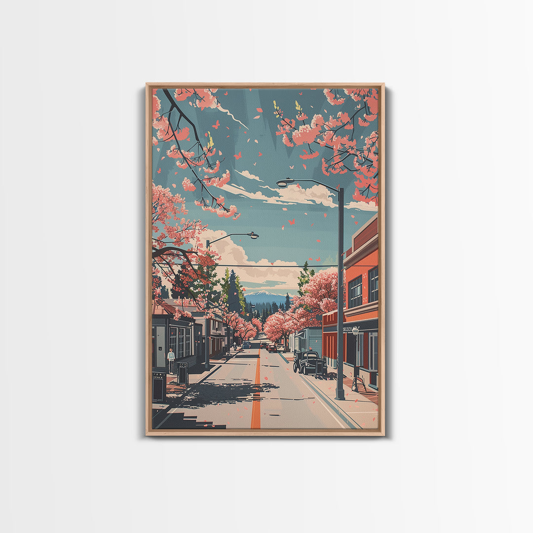Vacaville Travel Poster, Framed Canvas Print, Retro Travel Poster, City Wall Art, City Illustration, Colorful Wall Art, Poster Print