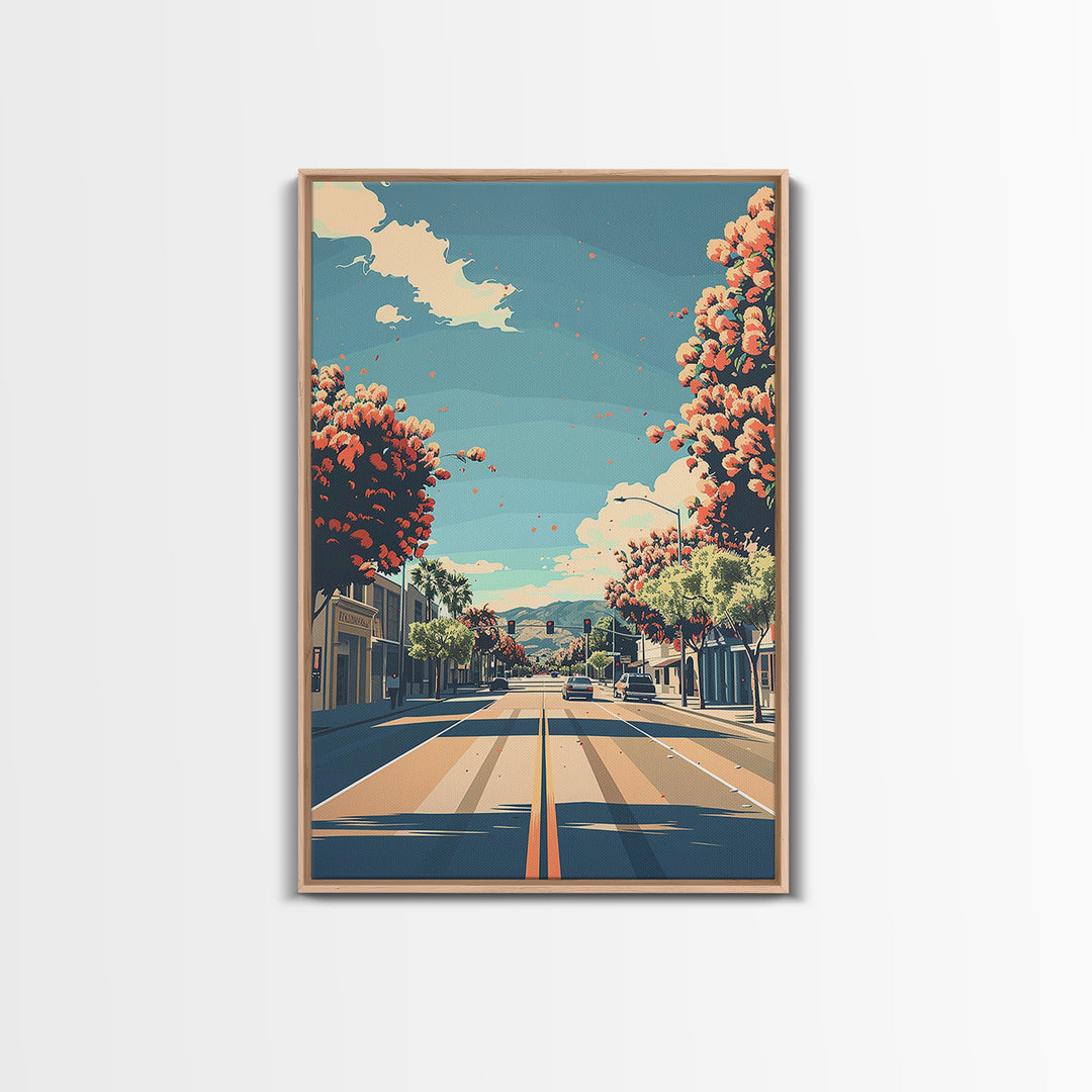 Visalia Travel Poster, Framed Canvas Print, Travel Wall Decor, Minimalist Poster, Retro Travel Poster, Retro Wall Art, Travel Prints