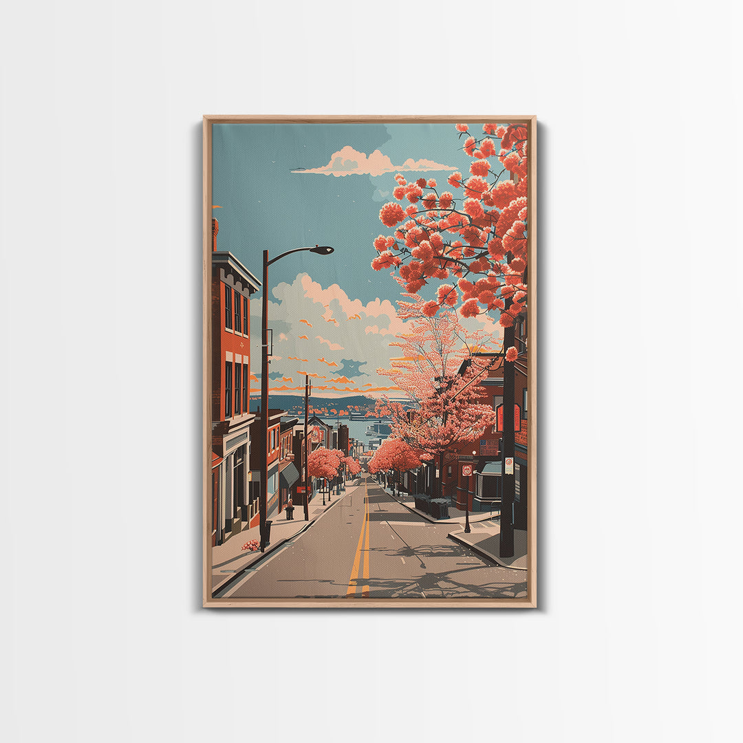 Waterbury Travel Poster, Canvas Print, Travel Wall Decor, Minimalist Poster, Home Office Decor, Fine Art Print, Living Room Wall Art