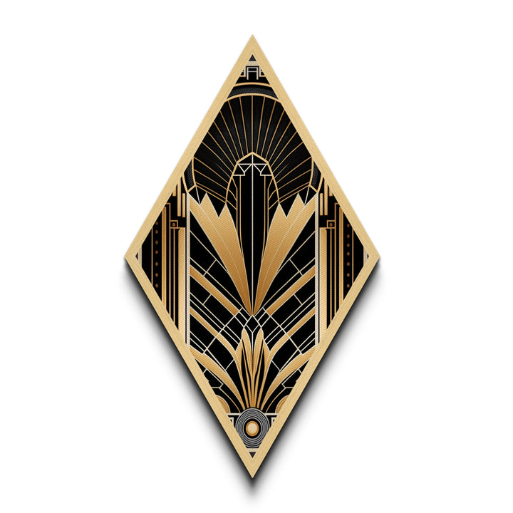 Retro Art Deco Wall Art Framed Canvas Art Print - Retro MCM Style Artwork - Office Decor - Mancave Wall Art - Diamond Shaped