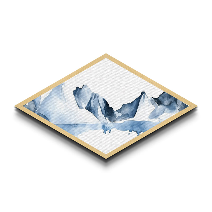 Watercolor Landscape Painting Print, Arctic Landscape Art, Diamond Shaped Wall Art, Winter Landscape Painting