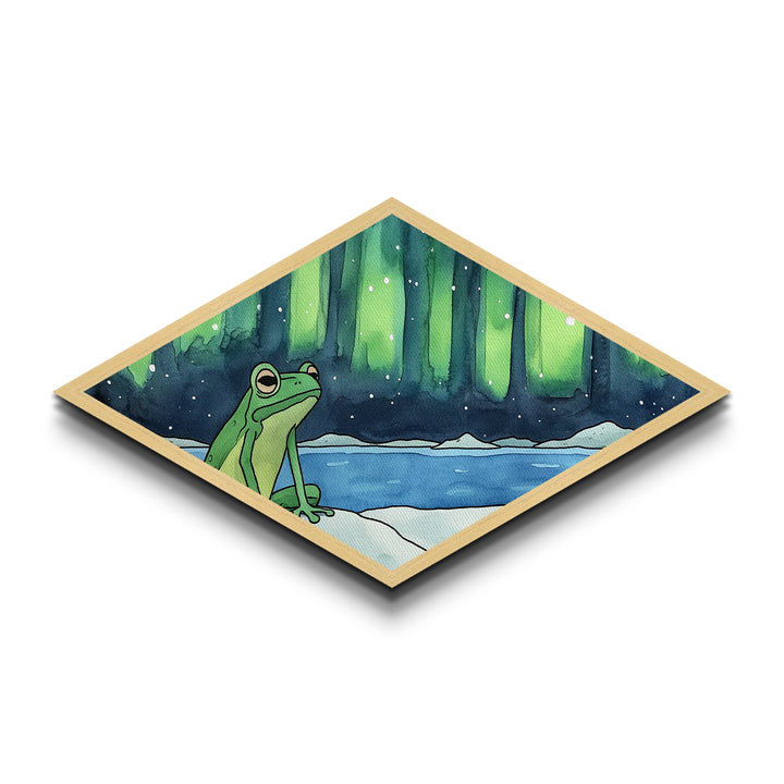 Poison Frog In The Arctic, Whimsical Wall Art, Diamond Shaped Wall Art, Whimsical Boho Decor