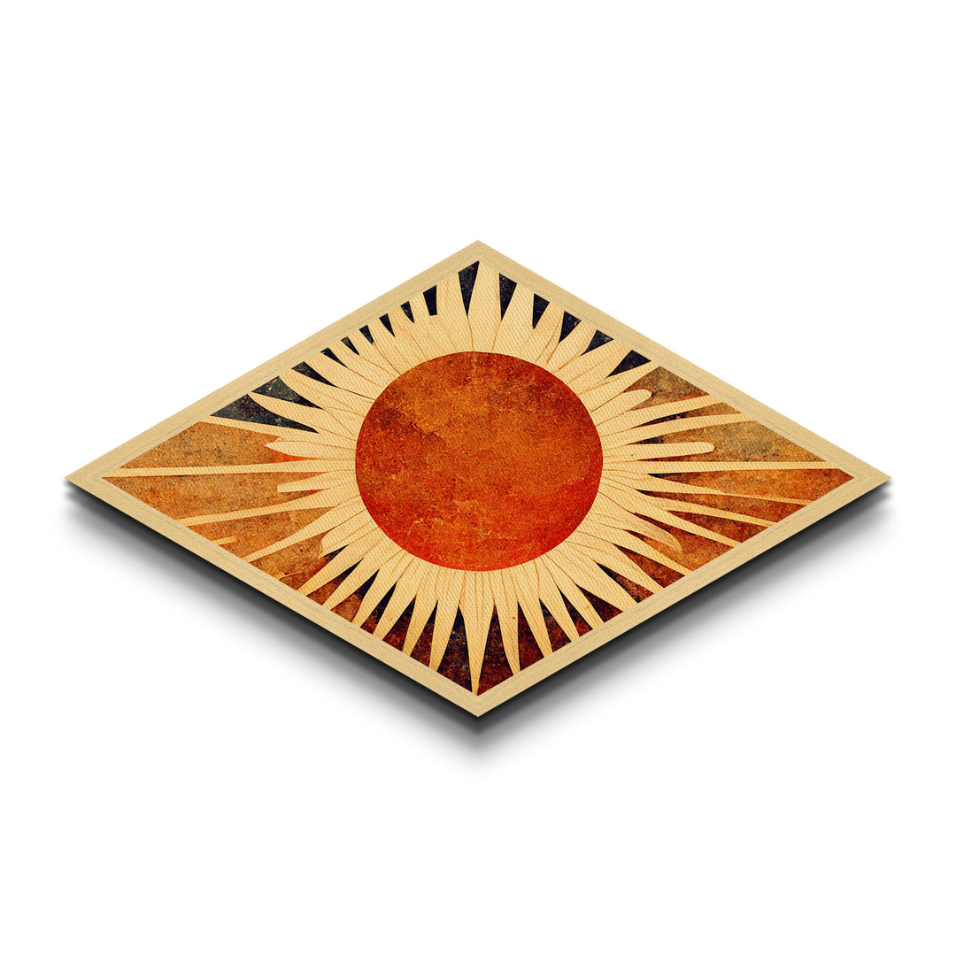 Art Deco Starburst - Framed Canvas Art Print - Funk Retro Mid-Century Modern Wall Art, Sun Burst, Sunset Painting, MCM Decor