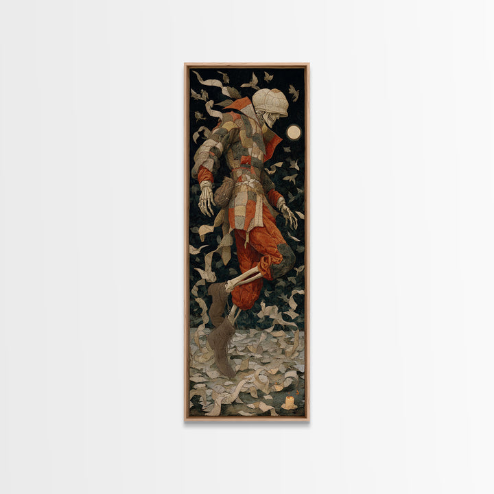 The Stitched Giant, Danse Macabre Art, Tall Narrow Wall Art, Macabre Wall Art, Canvas Print, Halloween Wall Art