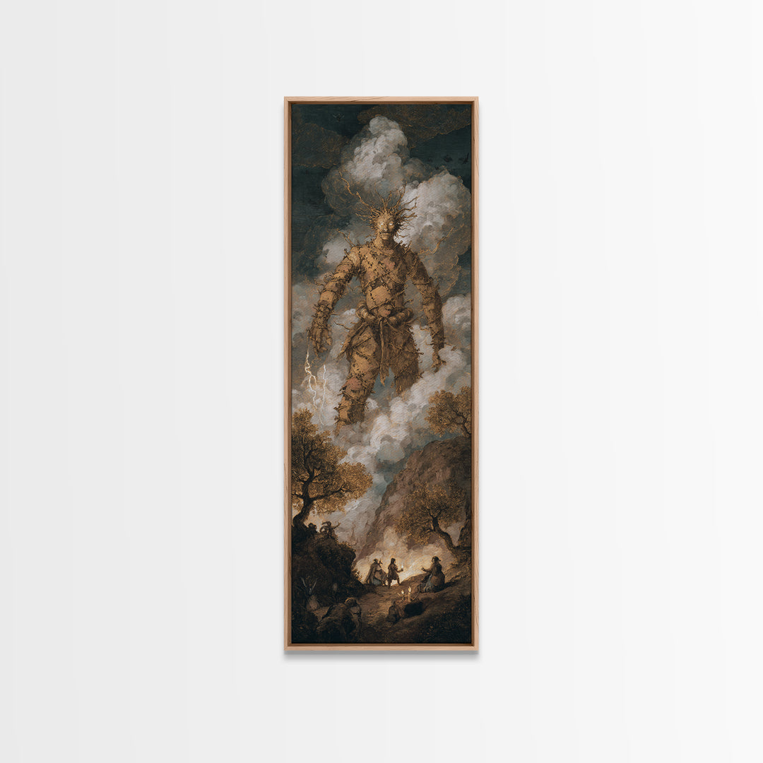The Stitched Giant, Baroque Witchcraft Art, Tall Narrow Wall Art, Macabre Wall Art, Canvas Print, Halloween Wall Art