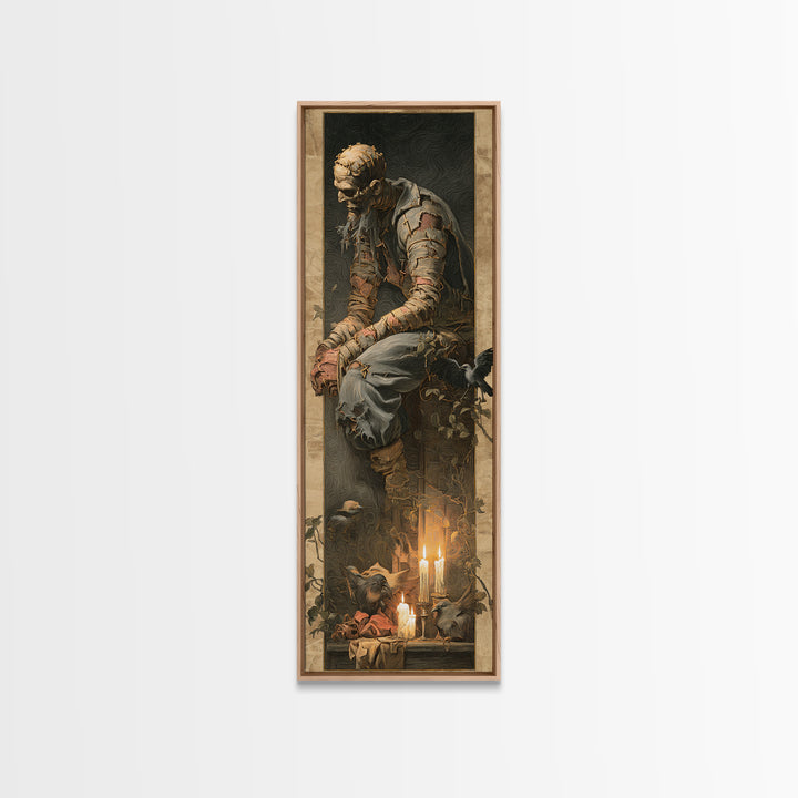 The Stitched Giant, Gothic Nightmare Art, Tall Narrow Wall Art, Gothic Horror Wall Art, Canvas Print, Halloween Wall Art