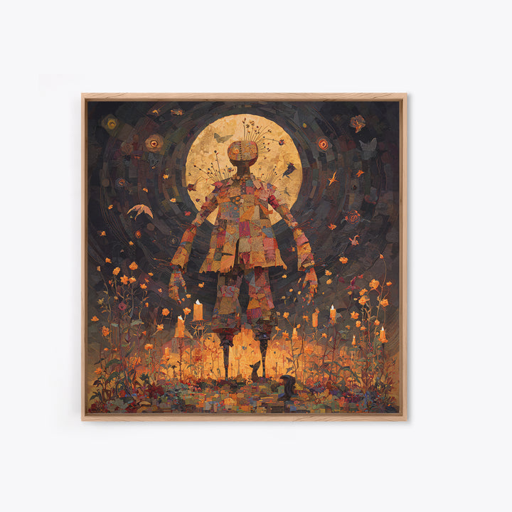 The Stitched Giant, Symbolist Dream Art, Square Wall Art, Gothic Horror Wall Art, Canvas Print, Halloween Wall Art, Macabre Wall Art