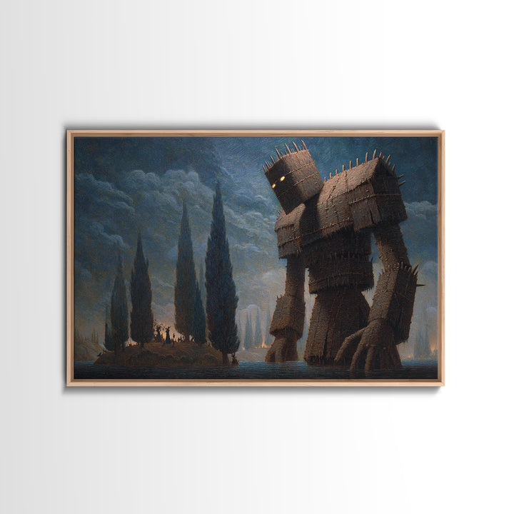 The Stitched Giant, Symbolist Gothic Landscape, Landscape Wall Art, Gothic Horror Wall Art, Canvas Print, Halloween Wall Art