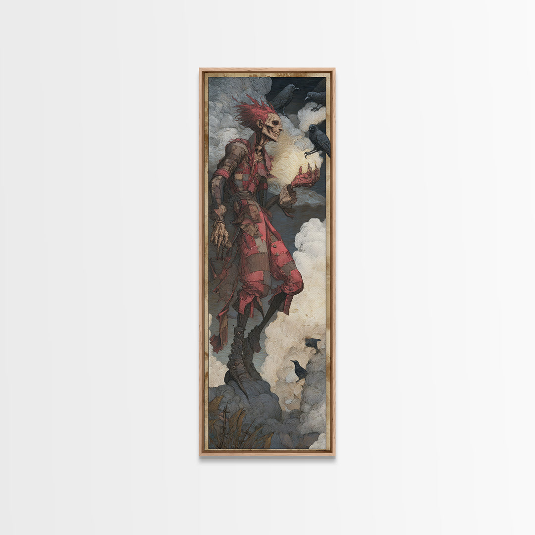 The Stitched Giant, Decadent Gothic Art, Tall Narrow Wall Art, Macabre Wall Art, Framed Canvas Print, Halloween Wall Art