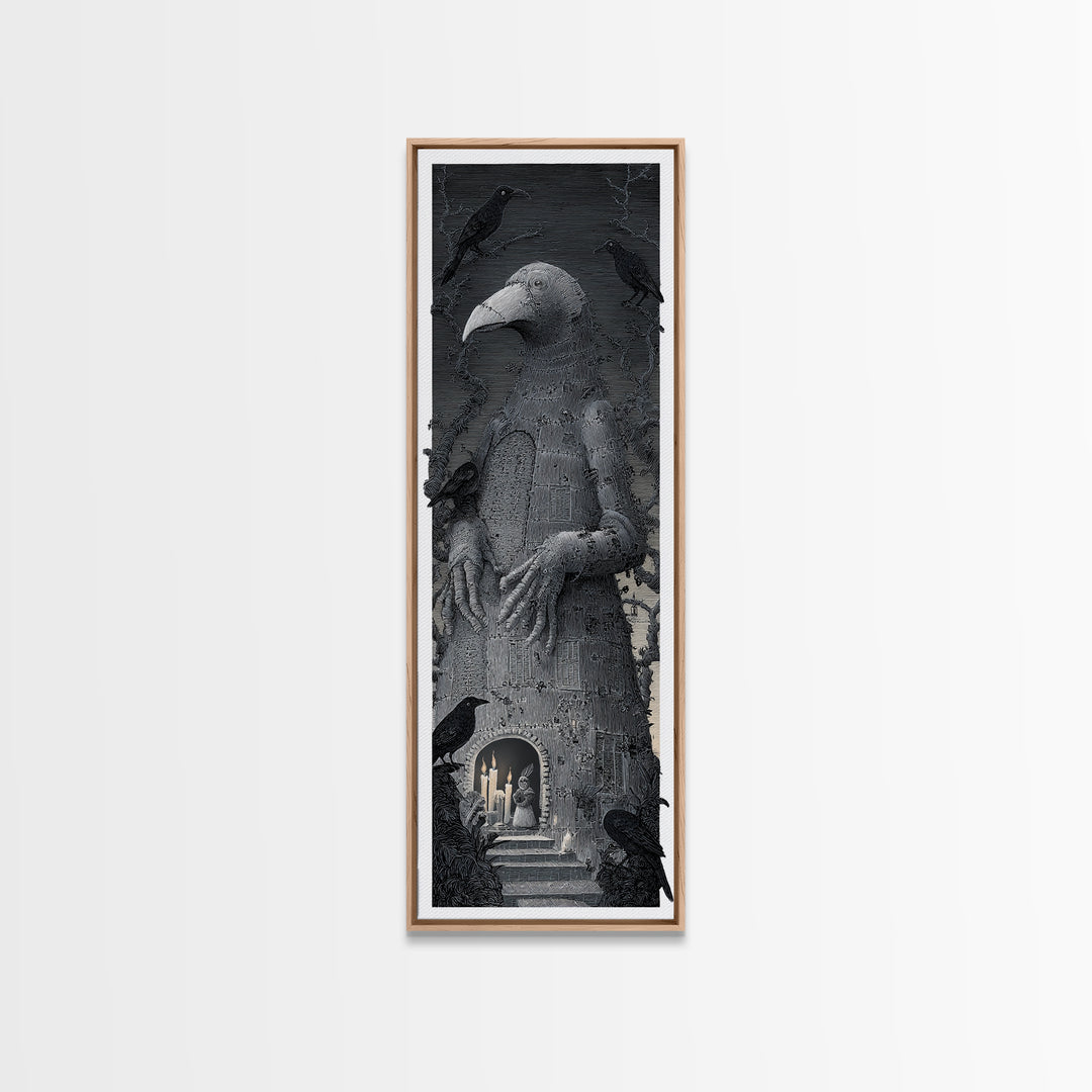The Stitched Giant, Victorian Macabre Art, Tall Narrow Wall Art, Macabre Wall Art, Canvas Print, Halloween Wall Art, Seasonal Home Decor