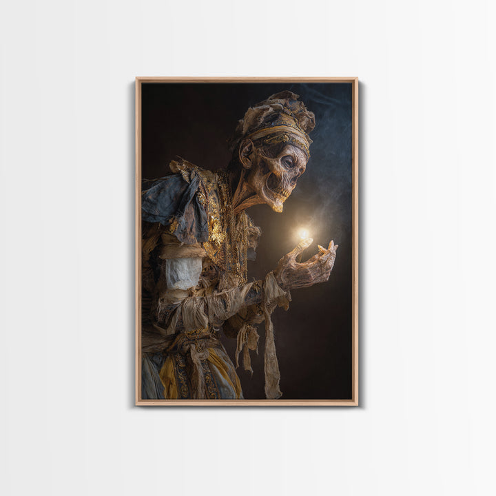 The Mummy Pharaoh, Dark Renaissance Art, Vertical Wall Art, Dark Halloween Decor, Canvas Print, Halloween Wall Art