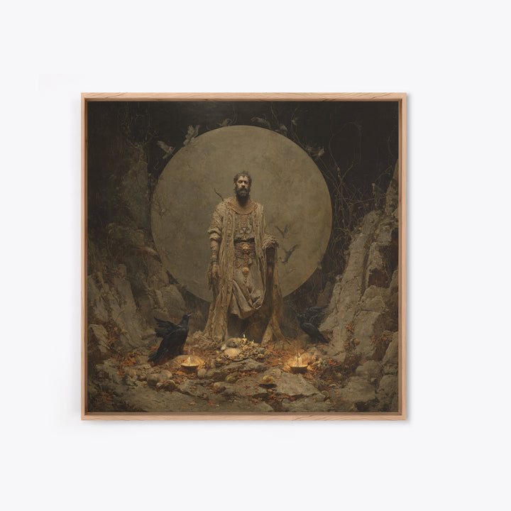 The Mummy Pharaoh, Baroque Witchcraft Art, Square Wall Art, Dark Fantasy Wall Art, Canvas Print, Halloween Wall Art, Seasonal Home Decor