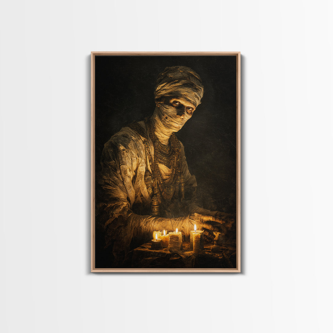 The Mummy Pharaoh, Dark Romantic Horror Art, Vertical Wall Art, Dark Fantasy Wall Art, Canvas Print, Halloween Wall Art, Horror Wall Art
