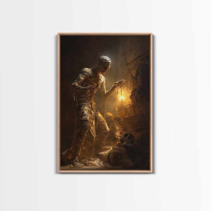 The Mummy Pharaoh, Visionary Gothic Art, Vertical Wall Art, Dark Fantasy Wall Art, Canvas Print, Halloween Wall Art
