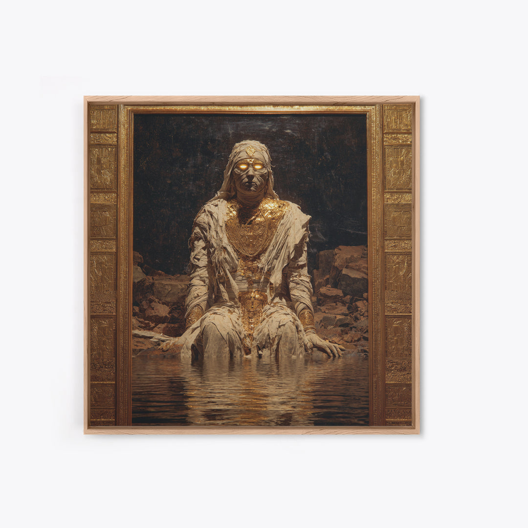 The Mummy Pharaoh, Symbolist Gothic Landscape, Square Wall Art, Macabre Wall Art, Canvas Print, Halloween Wall Art, Gothic Home Decor