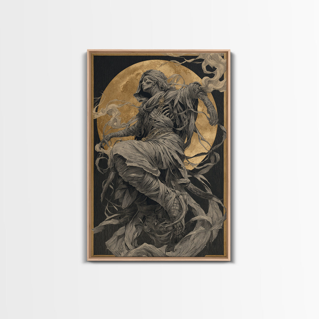 The Mummy Pharaoh, Decadent Gothic Art, Vertical Wall Art, Gothic Horror Wall Art, Canvas Print, Halloween Wall Art