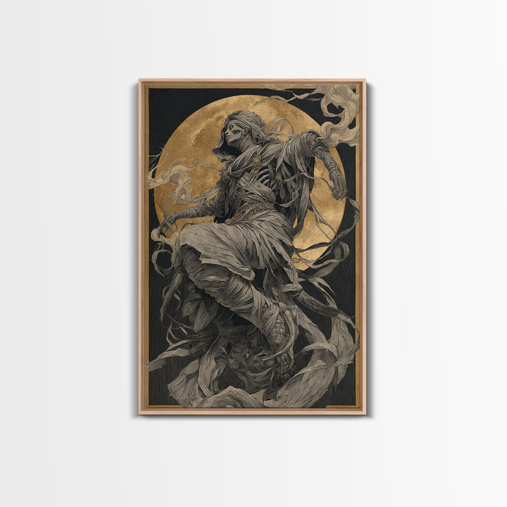 The Mummy Pharaoh, Decadent Gothic Art, Vertical Wall Art, Gothic Horror Wall Art, Canvas Print, Halloween Wall Art