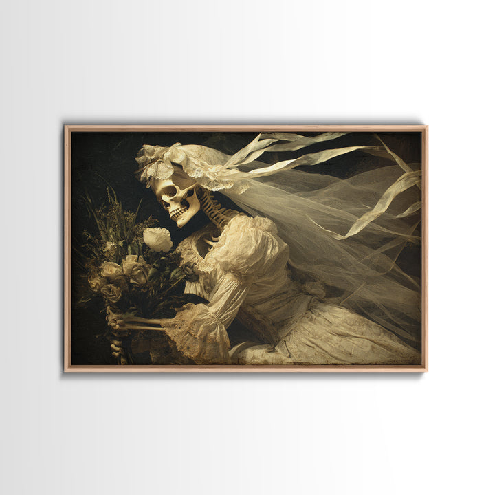 The Skeletal Bride, Symbolist Gothic Landscape, Landscape Wall Art, Gothic Horror Wall Art, Canvas Print, Halloween Wall Art