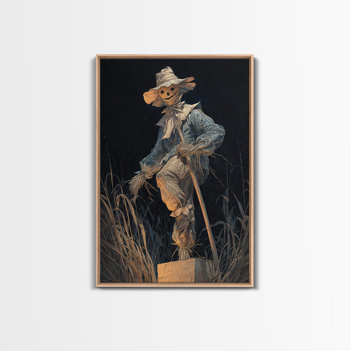 The Living Scarecrow, Dark Renaissance Art, Vertical Wall Art, Gothic Horror Wall Art, Canvas Print, Halloween Wall Art