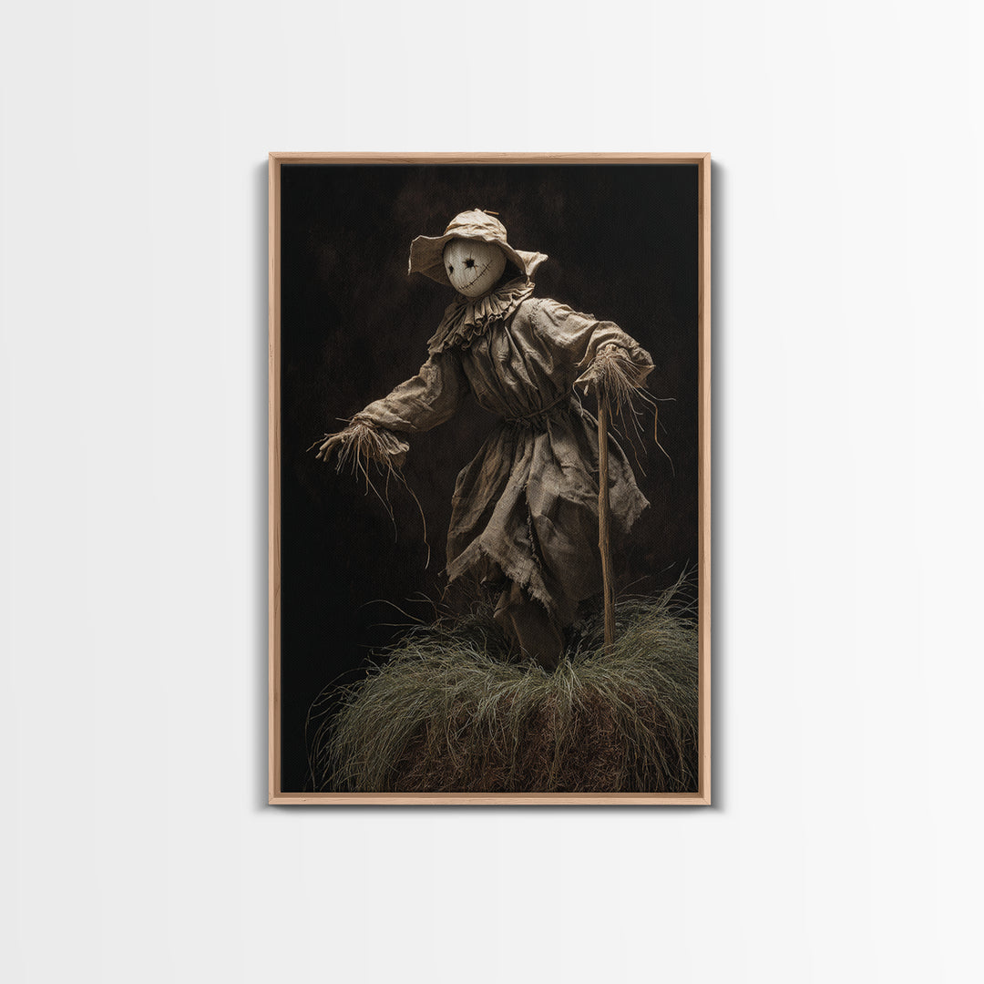 The Living Scarecrow, Danse Macabre Art, Vertical Wall Art, Macabre Wall Art, Canvas Print, Halloween Wall Art
