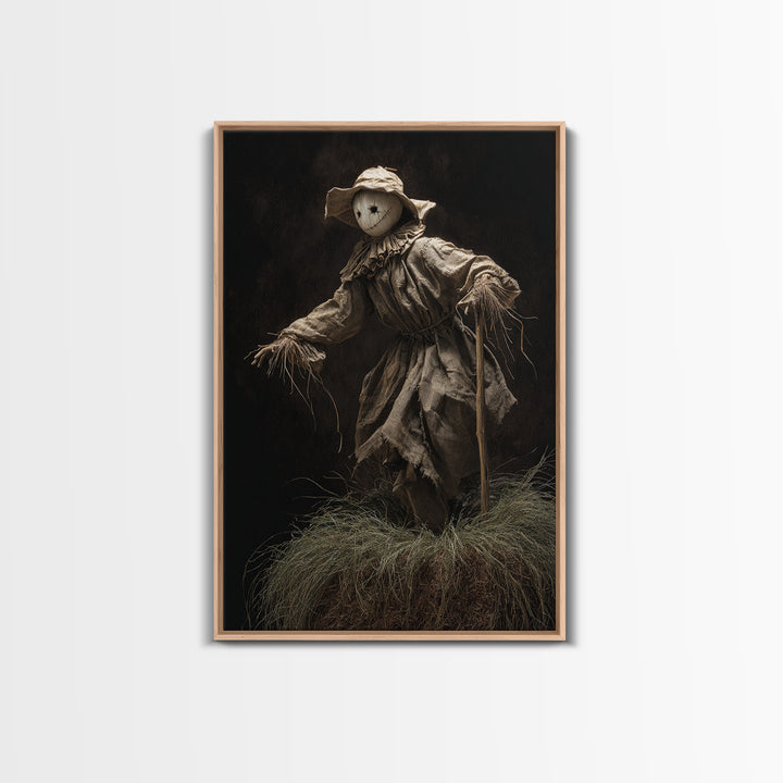 The Living Scarecrow, Danse Macabre Art, Vertical Wall Art, Macabre Wall Art, Canvas Print, Halloween Wall Art