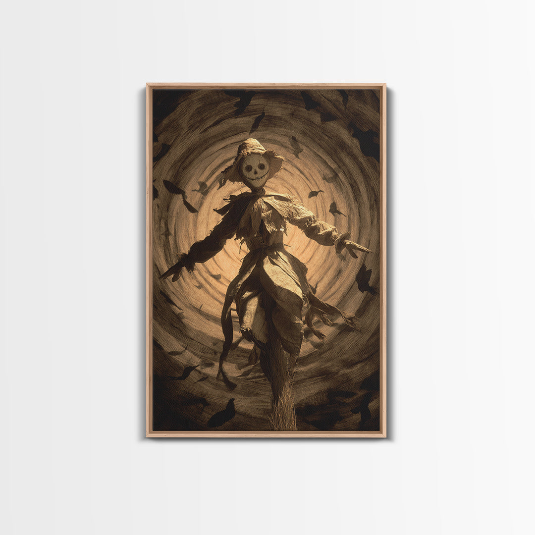 The Living Scarecrow, Gothic Nightmare Art, Vertical Wall Art, Dark Halloween Decor, Canvas Print, Halloween Wall Art