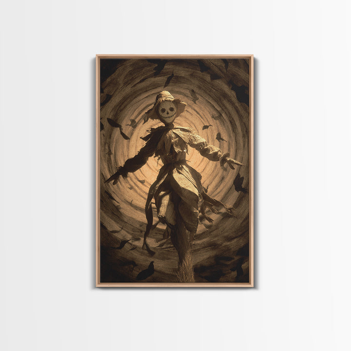 The Living Scarecrow, Gothic Nightmare Art, Vertical Wall Art, Dark Halloween Decor, Canvas Print, Halloween Wall Art