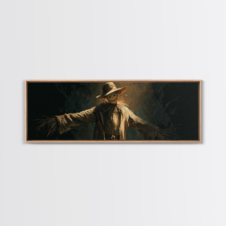 The Living Scarecrow, Visionary Gothic Art, Extra Wide Wall Art, Dark Halloween Decor, Canvas Print, Halloween Wall Art