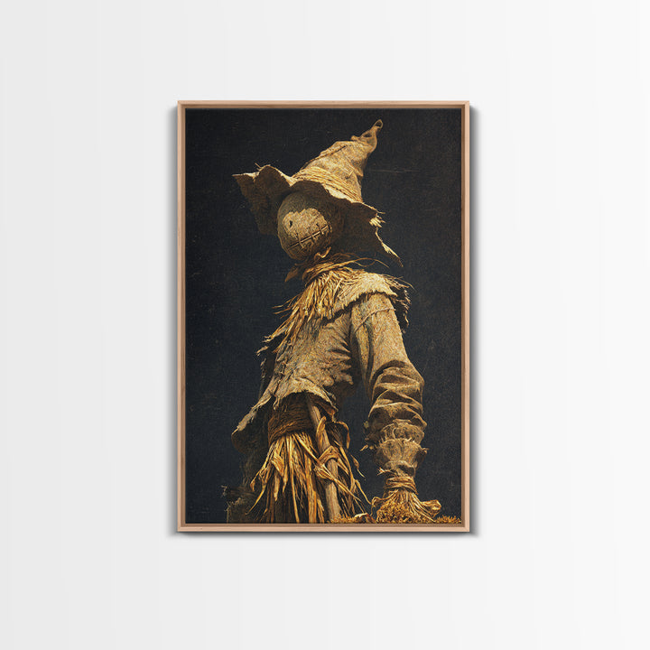 The Living Scarecrow, Ornate Symbolist Art, Vertical Wall Art, Dark Halloween Decor, Canvas Print, Halloween Wall Art