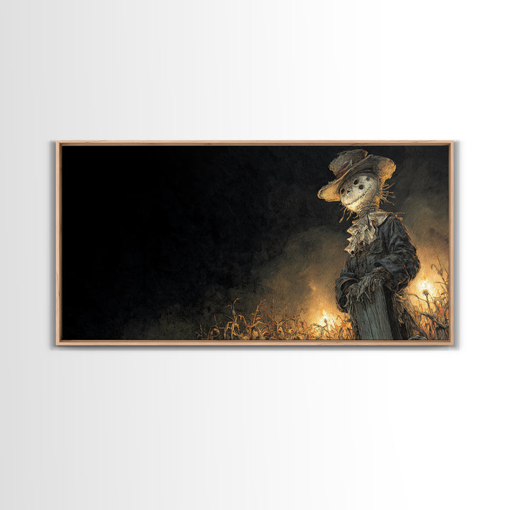 The Living Scarecrow, Grotesque Carnival Art, Wide Panoramic Art, Macabre Wall Art, Canvas Print, Halloween Wall Art