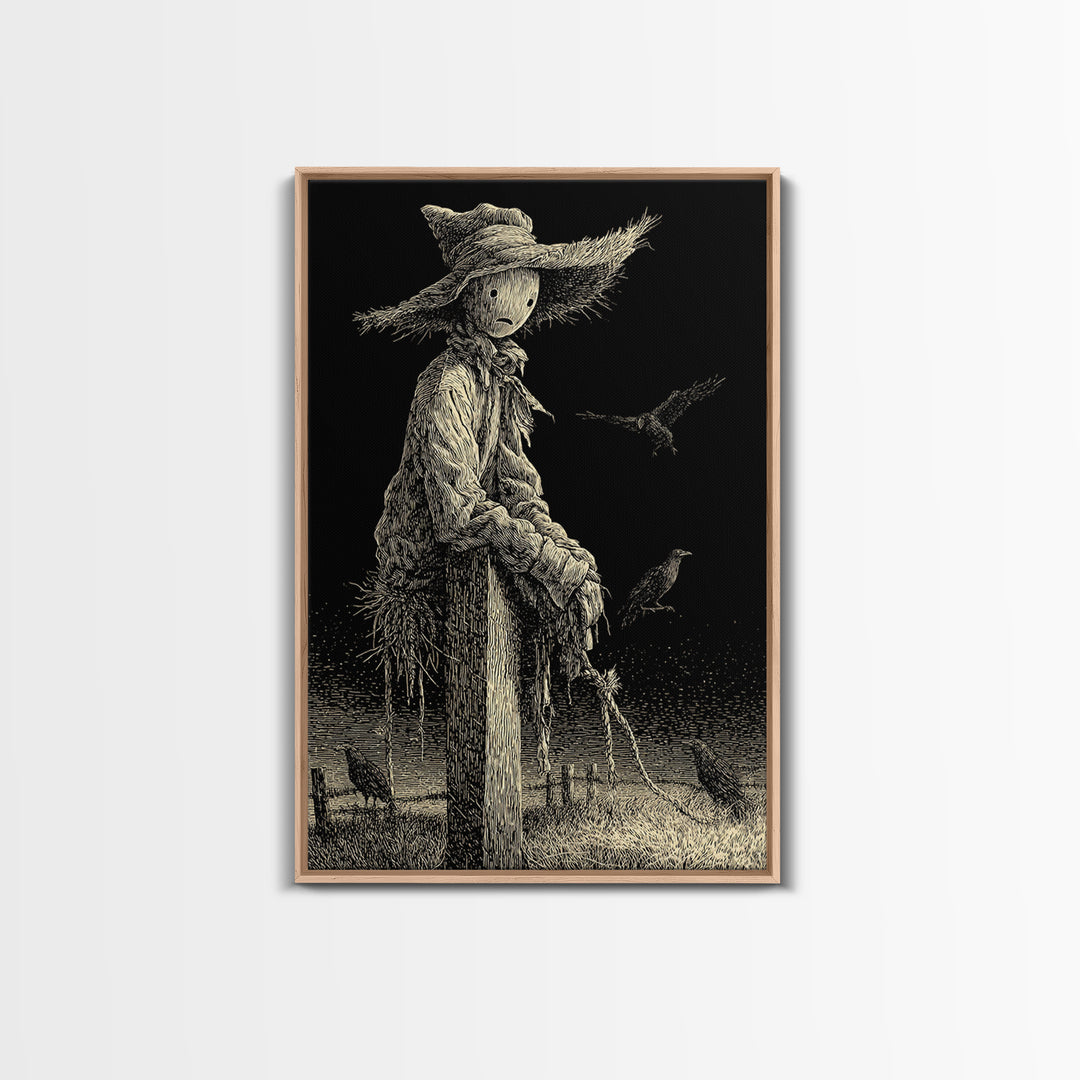The Living Scarecrow, Victorian Macabre Art, Vertical Wall Art, Dark Halloween Decor, Canvas Print, Halloween Wall Art