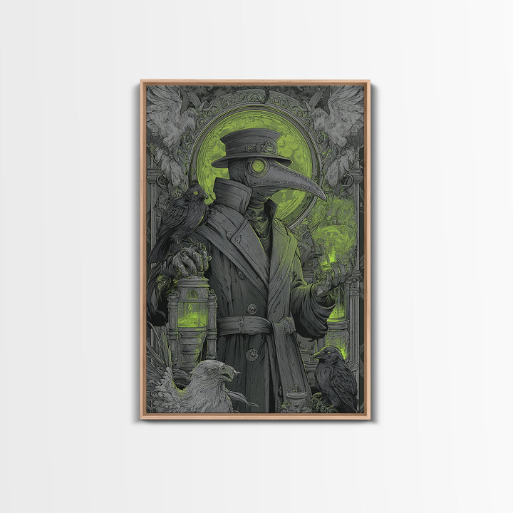 The Plague Doctor, Visionary Gothic Art, Vertical Wall Art, Gothic Horror Wall Art, Canvas Print, Halloween Wall Art