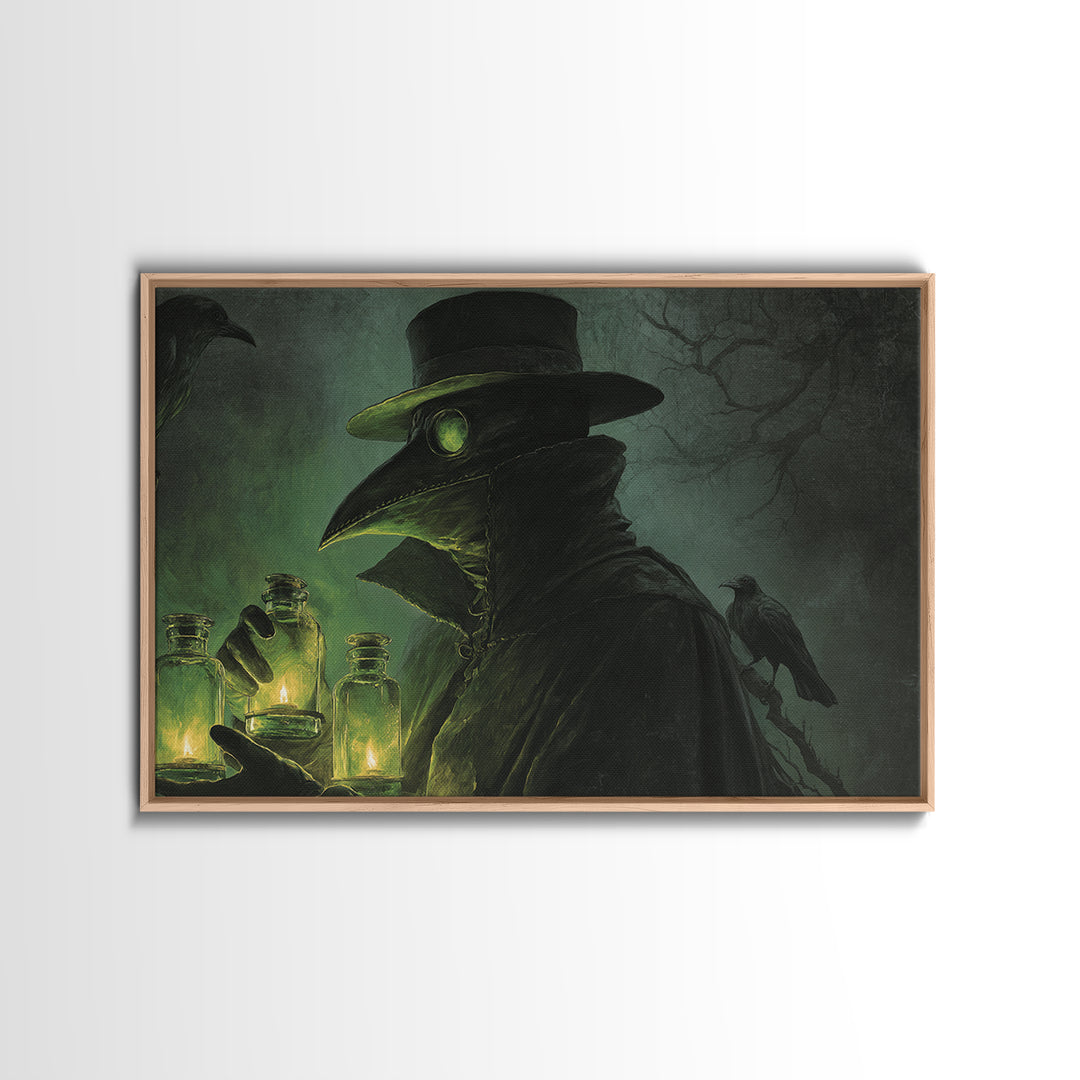 The Plague Doctor, Symbolist Gothic Landscape, Landscape Wall Art, Macabre Wall Art, Canvas Print, Halloween Wall Art, Spooky Wall Decor