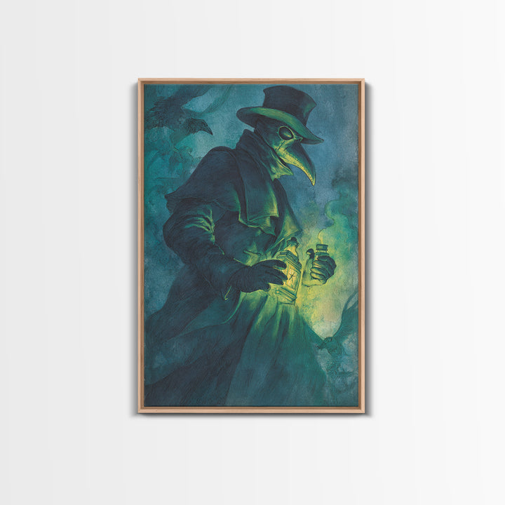 The Plague Doctor, Decadent Gothic Art, Vertical Wall Art, Gothic Horror Wall Art, Canvas Print, Halloween Wall Art, Macabre Wall Art