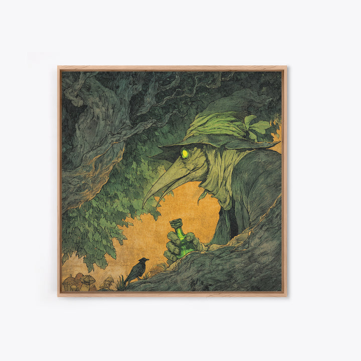 The Plague Doctor, Gothic Storybook Art, Square Wall Art, Macabre Wall Art, Canvas Print, Halloween Wall Art, Horror Wall Art