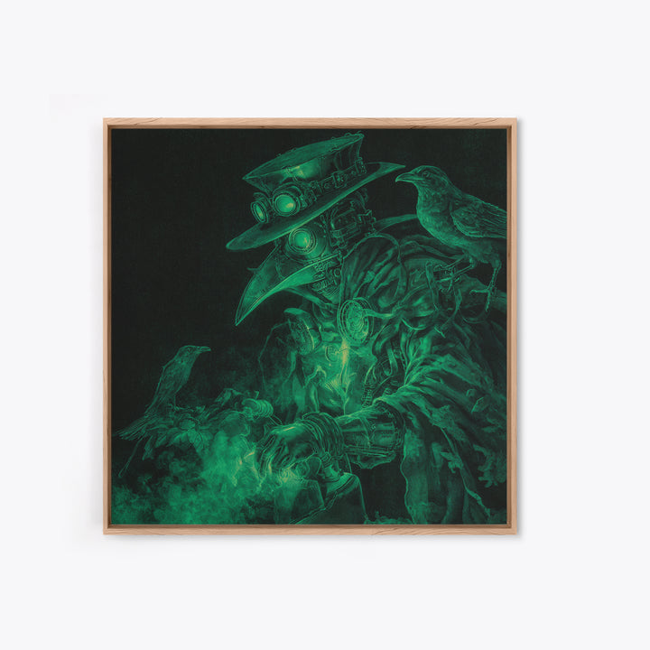 The Plague Doctor, Biomechanical Horror Art, Square Wall Art, Dark Halloween Decor, Canvas Print, Halloween Wall Art, Gothic Home Decor