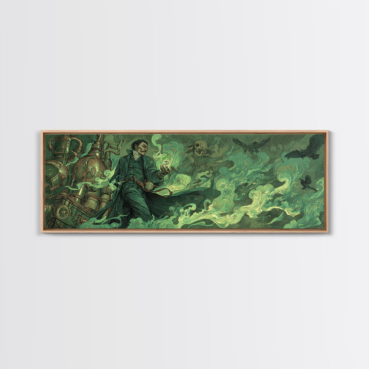 The Mad Alchemist, Decadent Gothic Art, Extra Wide Wall Art, Macabre Wall Art, Canvas Print, Halloween Wall Art, Halloween Decor
