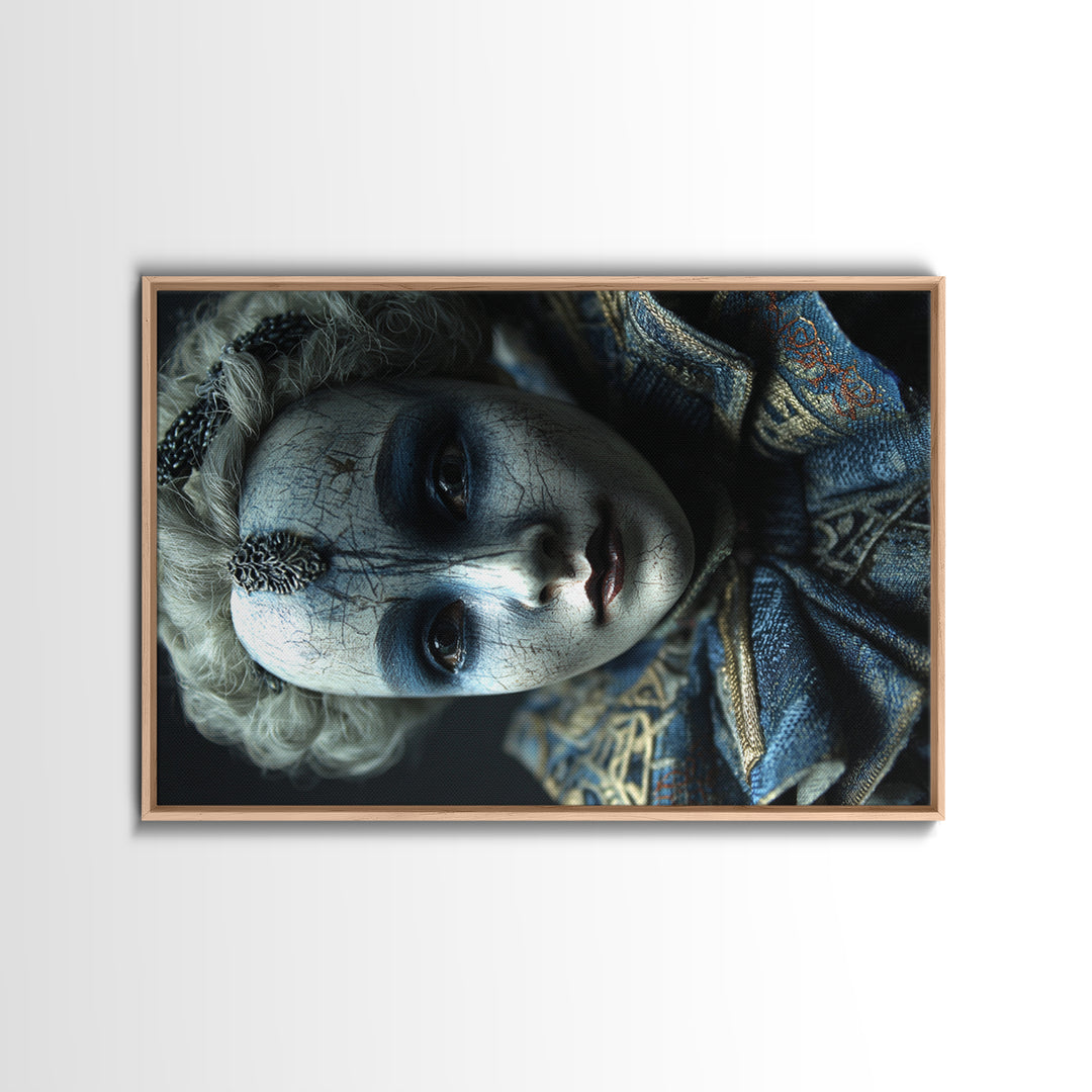 The Haunted Porcelain Doll, Stained Glass Gothic Art, Landscape Wall Art, Gothic Horror Wall Art, Canvas Print, Halloween Wall Art