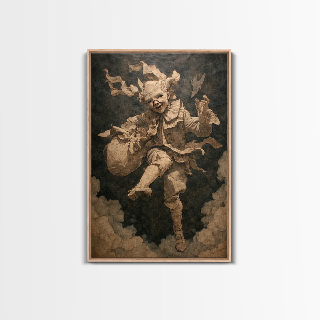 The Masked Candy Collector, Gothic Nightmare Art, Vertical Wall Art, Gothic Horror Wall Art, Canvas Print, Halloween Wall Art