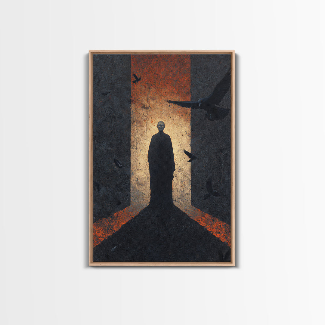 The Shadow Person, Visionary Gothic Art, Vertical Wall Art, Dark Fantasy Wall Art, Canvas Print, Halloween Wall Art, Spooky Wall Decor