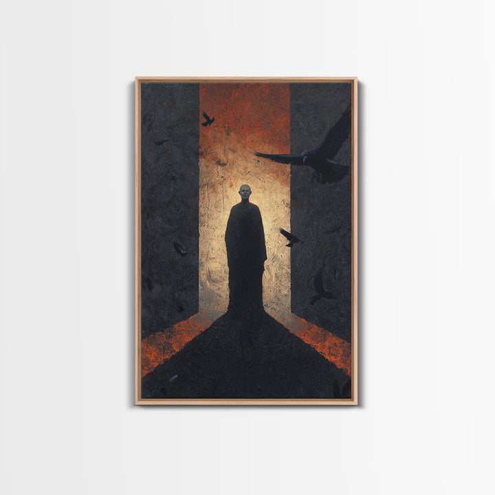The Shadow Person, Visionary Gothic Art, Vertical Wall Art, Dark Fantasy Wall Art, Canvas Print, Halloween Wall Art, Spooky Wall Decor