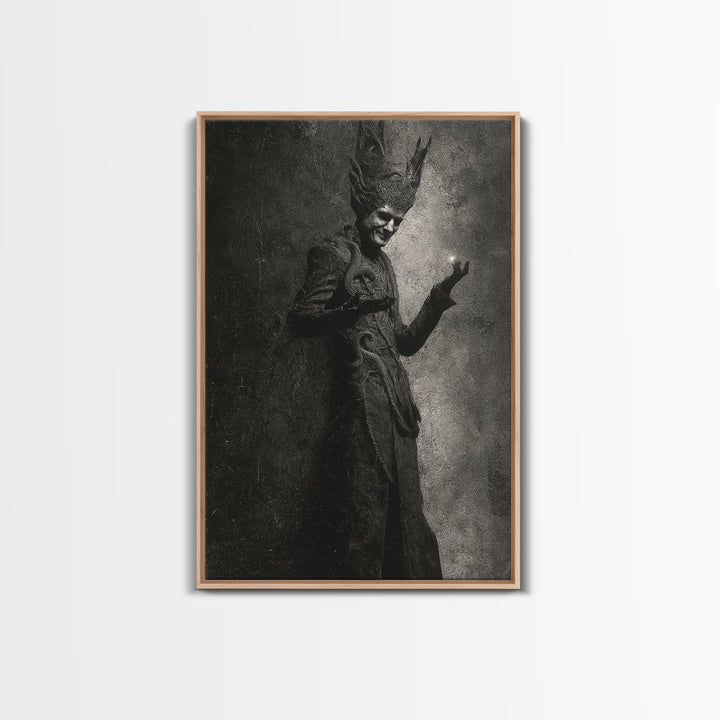 The Shadow Person, Dark Symbolist Art, Vertical Wall Art, Dark Halloween Decor, Canvas Print, Halloween Wall Art