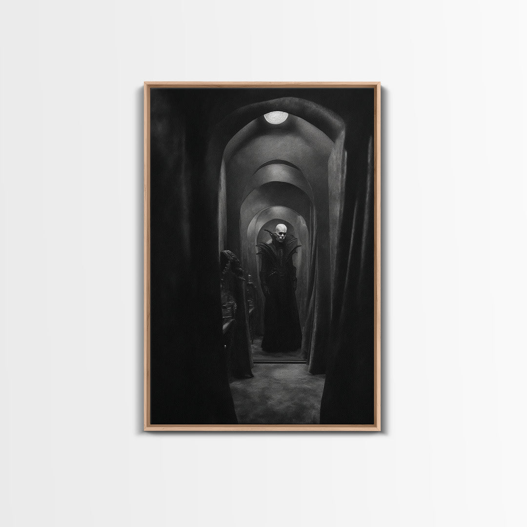 The Shadow Person, Biomechanical Horror Art, Vertical Wall Art, Dark Halloween Decor, Canvas Print, Halloween Wall Art, Seasonal Home Decor