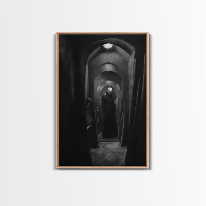 The Shadow Person, Biomechanical Horror Art, Vertical Wall Art, Dark Halloween Decor, Canvas Print, Halloween Wall Art, Seasonal Home Decor