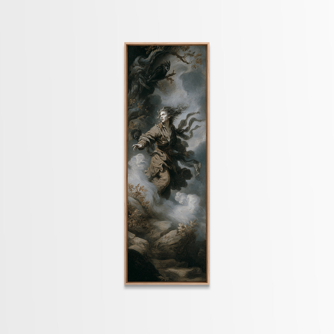 The Banshee Singer, Baroque Witchcraft Art, Tall Narrow Wall Art, Macabre Wall Art, Canvas Print, Halloween Wall Art, Halloween Decor