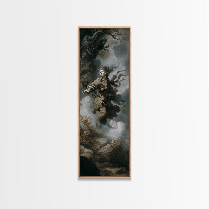 The Banshee Singer, Baroque Witchcraft Art, Tall Narrow Wall Art, Macabre Wall Art, Canvas Print, Halloween Wall Art, Halloween Decor