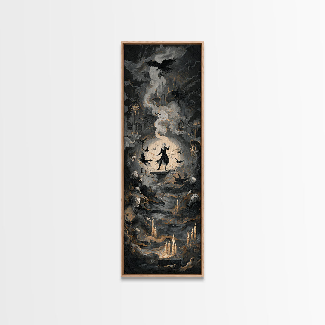 The Banshee Singer, Gothic Nightmare Art, Tall Narrow Wall Art, Gothic Horror Wall Art, Canvas Print, Halloween Wall Art