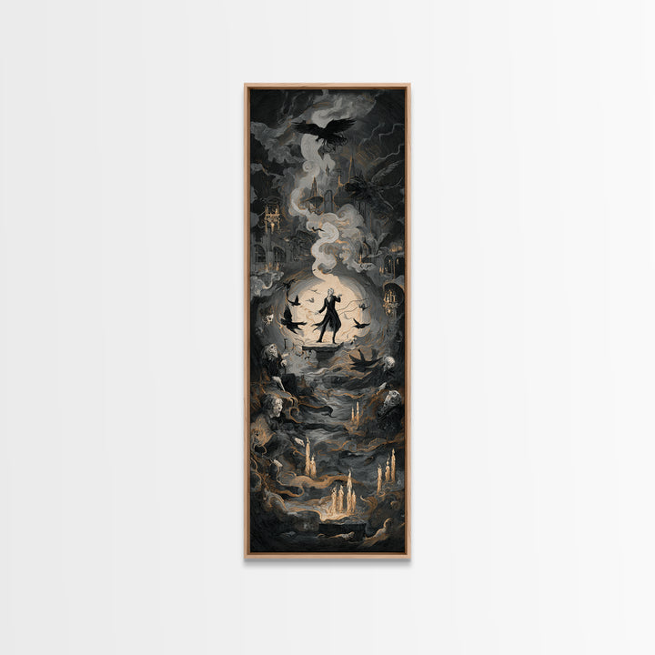 The Banshee Singer, Gothic Nightmare Art, Tall Narrow Wall Art, Gothic Horror Wall Art, Canvas Print, Halloween Wall Art